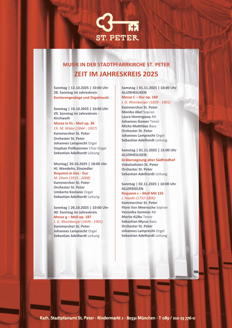 Musik in der Stadtpfarrkirche St. Peter ZEIT IM JAHRESKREIS 2025